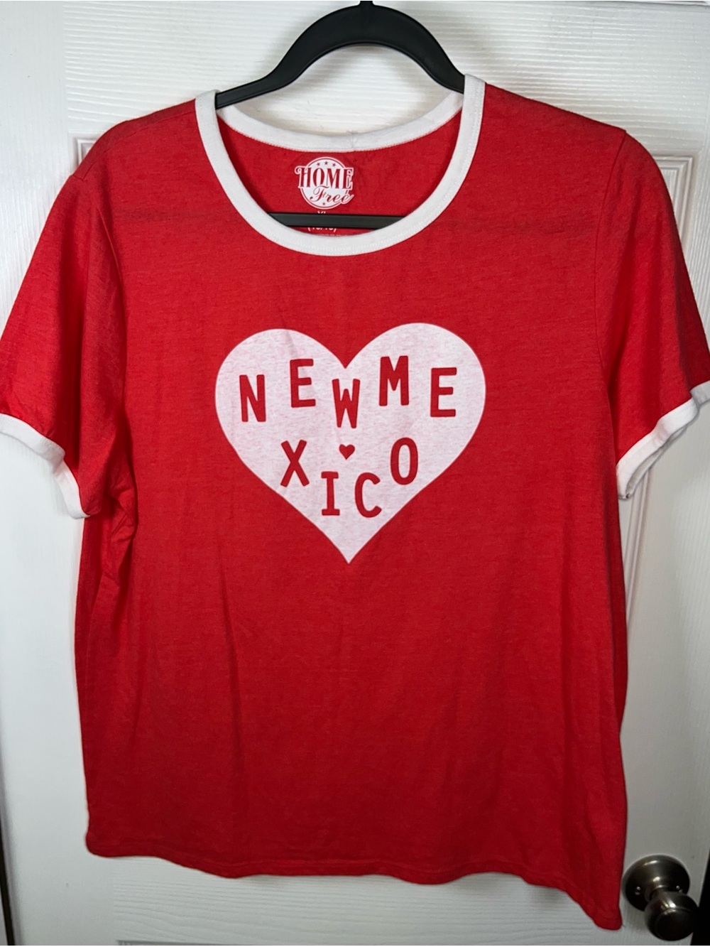 Women’s New Mexico Heart ♥️ Land of Enchantment Tee T-Shirt Size Xl Red Cotton